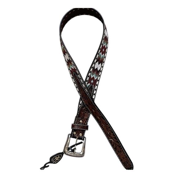 Ariat Leather Belt Southwestern Beaded Size 32 (NWT) - Picture 2 of 9